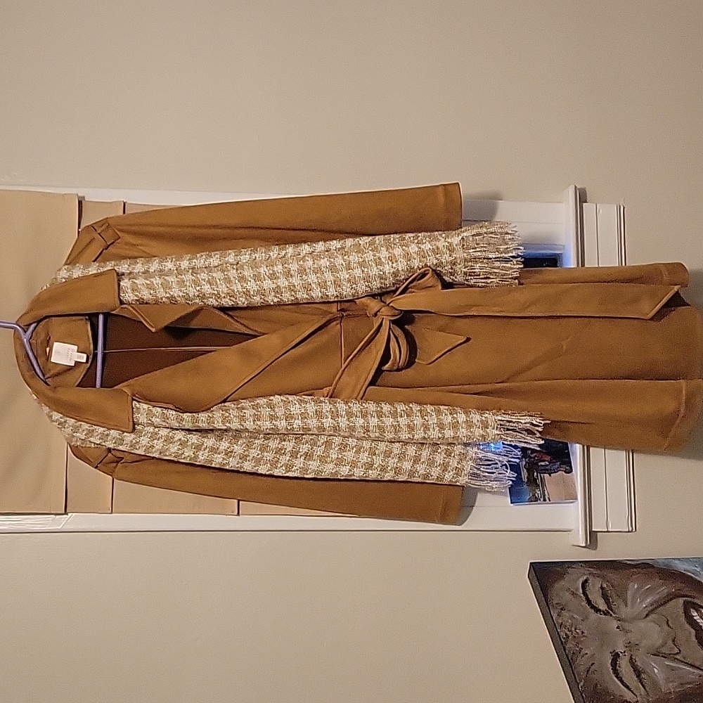 Brand new  lauren contrad plus size peacoat and scarf 3X
